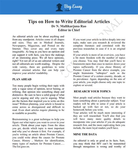How to Write an Editorial .